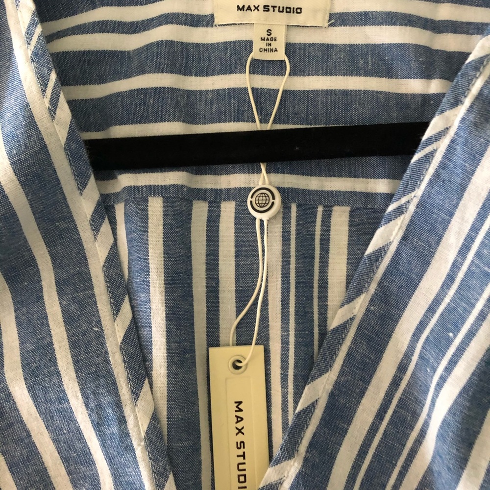 Max studio striped wrap top - Picture 6 of 8